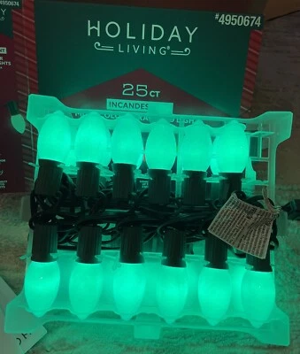 Christmas Lights Incandescent GREEN Large 25 Ceramic  C9 - Holiday Living - Image 1 of 4