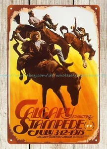 garage furniture ideas Calgary Stampede 1975 rodeo poster metal tin sign - Picture 1 of 4