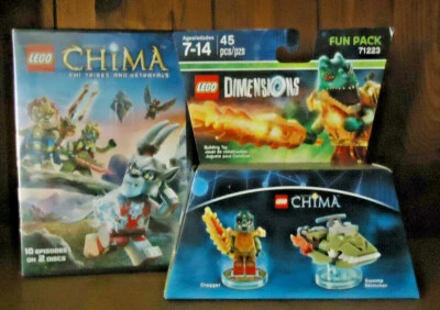 Lote de 2 DVD y Juguete Lego Dimensions Fun Pack 71223 CHIMA Cragger Swamp Skimmer 45 Foto 1 de 4