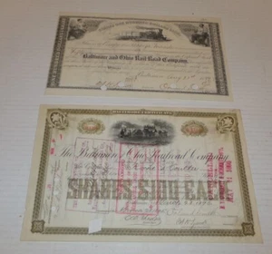 2 CIVIL WAR General Orland Smith 1889 & 1895 Signed B&O Stocks Bonds - Picture 1 of 18