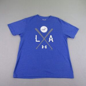 Los Angeles Dodgers Shirt Mens Medium Loose Under Armour Heatgear Short Sleeve ^