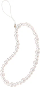 Beaded Phone Charm Lanyard Strap Girly Style Fixed Beads Pearl Lanyards - Picture 1 of 12