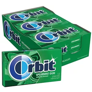 ORBIT Spearmint Sugar Free Chewing Gum 12 Packs of 14-Pieces (168 Total Pieces) - Picture 1 of 7