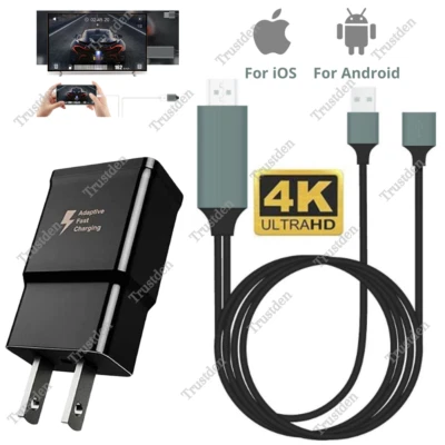 Cable AV 1080P HDMI Espejo para iPhone iPad Teléfono Android a TV HDTV Adaptador Foto 1 de 4