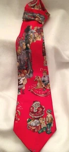 Corbata de seda Wembley Navidad para hombre Viejo Mundo Papá Noel niños villancicos caballo mecedor - Imagen 1 de 7