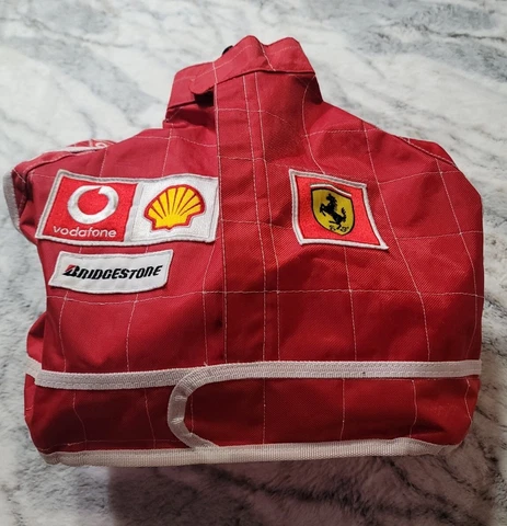 Red Ferrari Backpack w/Zipper. RARE Excellent Condition Vodafone Bridgestone Cover