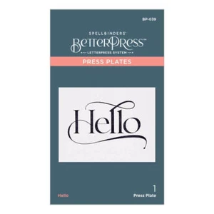 Placas de prensa del sistema de letterpress Spellbinders BetterPress - Hola (1/paquete) BP039 - Imagen 1 de 3