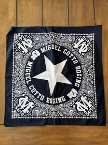 Black & White Bandana /Scarf Miguel Cotto 54/10 Boxing 21*21 inch New - Picture 1 of 4