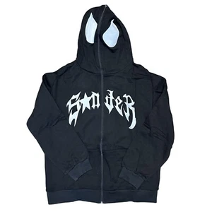 Damen Retro Spinnendruck Hoodie Reißverschluss Sweatshirt Harajuku Y2K Stil - LARGE - Bild 1 von 3