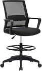 Drafting Chair Tall Office Chair Adjustable Height With Lumbar Support Arms Foot