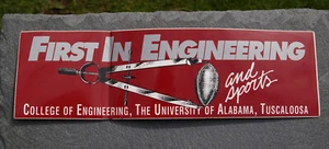 Adesivo paraurti First In Engineering Sports College University Alabama Tuscaloosa - Foto 1 di 4