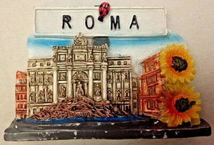 Imán de nevera de recuerdo Italia Italia - Roma Roma Lady Bug Trevi Fount - Nuevo - Imagen 1 de 1