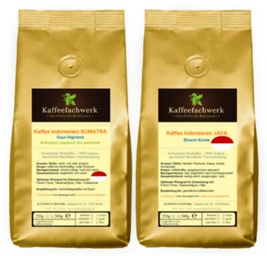 Indonesien Kaffee Probierpaket 2x500g ♥ Sumatra + Java Kaffee Bohnen Probierset - Bild 1 von 7