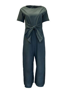 Max Mara Women's Kaki Zina Short Sleeve Jumpsuit Size 6 NWT