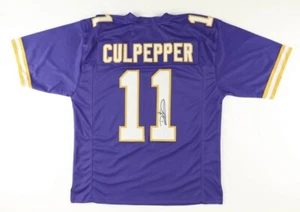 Autographed/Signed DAUNTE CULPEPPER Minnesota Purple Football Jersey JSA COA - Picture 1 of 3