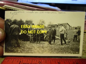 RARE OLD PICTURE PHOTO Anoka Minnesota Airplane Plane Crash Wreck 5th Avenue S. - Photo 1 sur 2
