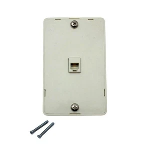 Leviton 40914-A Almond Wall Phone Mounting Plate Telephone Jack 4-Wire 1-Gang - Picture 1 of 6