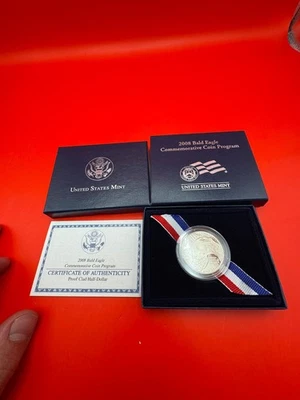2008-S U.S. Mint Bald Eagle Commemorative Coin Program Clad Half Dollar COA OGP - Image 1 of 2