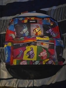 Fortnite Amplify Loot Llama Rainbow Checkered Backpack 14" - Picture 1 of 3