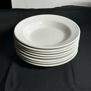 Menge 8 Fiesta Fiestaware Suppenteller Schüsseln weiß Keramik 9" bleifrei - Bild 1 von 12