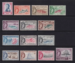 TURKS AND CAICOS ISLANDS 1957 QEII Pictorials Selection SG 237-250 MH/* (CV 80£) - Bild 1 von 1