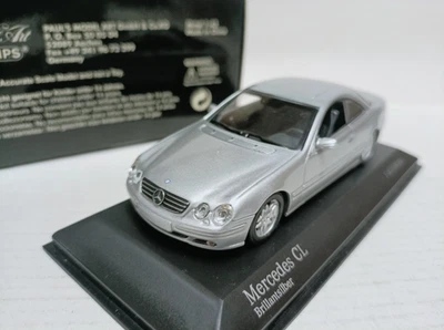 Minichamps 1/43 Mercedes Benz CL500 Coupe 1999 Silver die-cast car model - Image 1 of 4