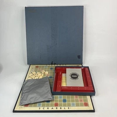 VINTAGE Deluxe Scrabble 1966 COMPLETE With Pins Tiles Red Trays Holders - Image 1 of 4