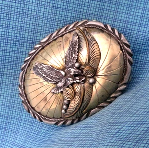 SW Eagle Belt Buckle Native American Sterling Silver Signed Allen Chee.Bowman#01 - Picture 1 of 16