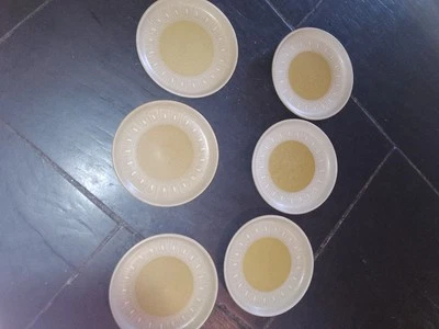 6 Vintage Retro Denby ‘ Ode ‘ Mustard Stoneware Side Plates - 1960s/70s - 16 cm - Image 1 of 4