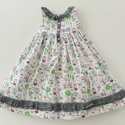 Vestido de Fiesta Laura Ashley Niñas 6 Volantes Florales Primavera Verano Dulces Café Foto 1 de 4