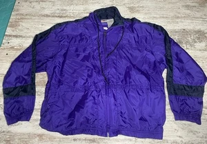 Nike Windbreaker Full Zip Jacket Men M Purple Black Vintage 90s - Picture 1 of 5
