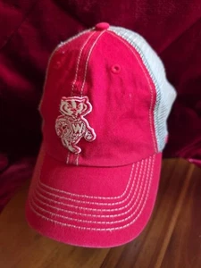 '47 Brand Wisconsin Badgers Red Khacki Trucker Hat Adjustable SnapBack Mesh Rare - Bild 1 von 7