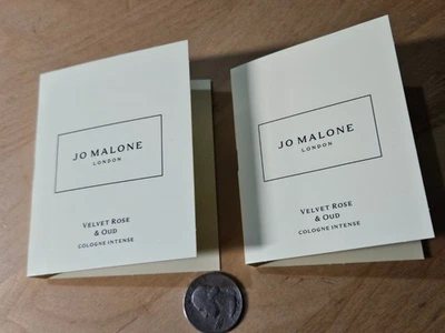 2x Jo Malone London Velvet Rose & Oud Colonia Muestra Intensa .05oz 1.5ml#F0-1 Foto 1 de 3