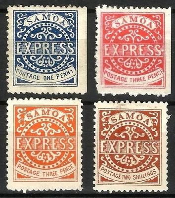 Sellos de Samoa Nueva Zelanda 1877-1880 como nuevos a 2s, los 1d&3d tienen son imperfectos en el Foto 1 de 2