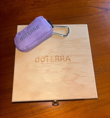 doTERRA Logo Engraved Wooden Essential Oil Storage Box + lavender travel case - Image 1 of 4