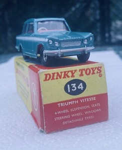 ALL ORIGINAL VINTAGE (1964) DINKY 134 TRIUMPH VITESSE 99.9% MINT  + ORIGINAL BOX