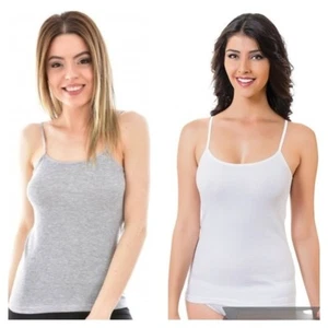 3-6-12 Pack Damen Unterhemden Trägertop Trägerhemd Spaghettiträger Baumwolle K-3 - Bild 1 von 5