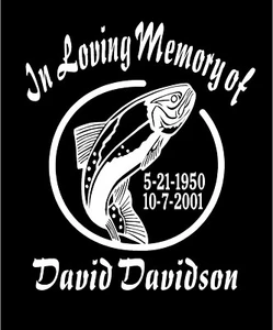 In Loving Memory of Decal Trout Fish Fisherman Name Dates Custom Vinyl Sticker - Picture 1 of 3