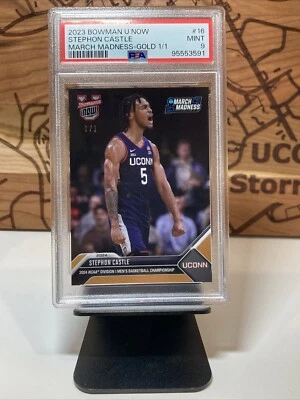 2023-24 Bowman U Now #16 STEPHON CASTLE March Madness 1/1 GOLD UConn Spurs ROY - Image 1 of 2