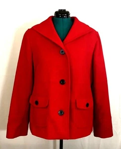 JM Collection Red Button Up Women’s Jacket Size L Polyester Blend - Picture 1 of 8
