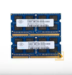 8GB Nanya 2X 4GB 2RX8 PC3-12800S DDR3 1600Mhz 204Pin SODIMM Laptop RAM Memory - Picture 1 of 13