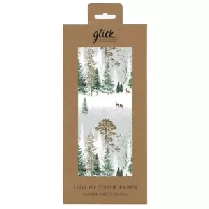 MAGICAL FOREST Christmas Glick Tissue Wrapping Paper 4 sheets 50 x7 5cm - Picture 1 of 1