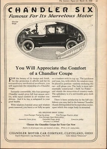 Chandler Six - 1918 - Seis tipos de carrocería - Cupé - Chandler Motor Car Co - Mag Ad - Imagen 1 de 1