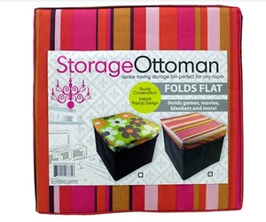 Two (2) Fabric Storage Seat Cube - Multicolor - Picture 1 of 1