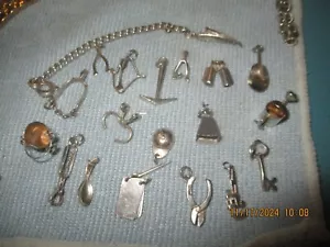 19 ciondoli vintage in argento sterling mobili - Foto 1 di 2