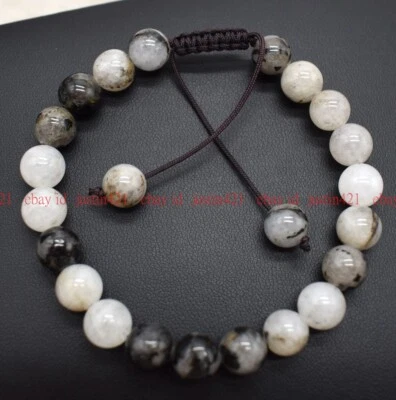 Natural 6/8/10mm Black Quartz Rutilated Round Gemstone Beads Bracelet 7.5" AAA+ - Image 1 of 4