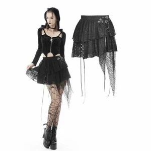 Dark in Love Myres Mini Alternative Black Skirt KW212, Size M (S/M) - Picture 1 of 12
