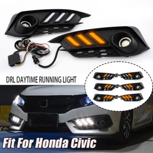 For 2016 2017-2018 Honda Civic Sedan Front Bumper Pair Fog Lights Lamps w/Cover - Picture 1 of 20