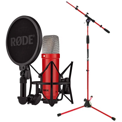 Rode NT1 Signature Red Mikrofon Rot mit keepdrum Galgen-Stativ in Rot - Bild 1 von 4