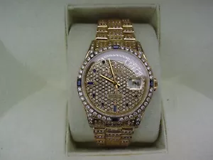 Rolex Day Date 36 mm 18238 Gold 18 Karat mit Brillantbesatz mit Box und Papieren - Bild 1 von 8